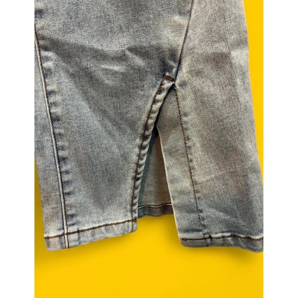 Easel Split Hem Flare Jeans Size S Light Wash Stretch Denim Retro Western - Picture 3 of 7
